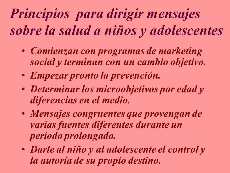 Principios para dirigir mensajes sobre la salud a niños y adolescentes
