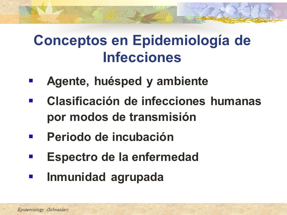 Conceptos en Epidemiología de Infecciones