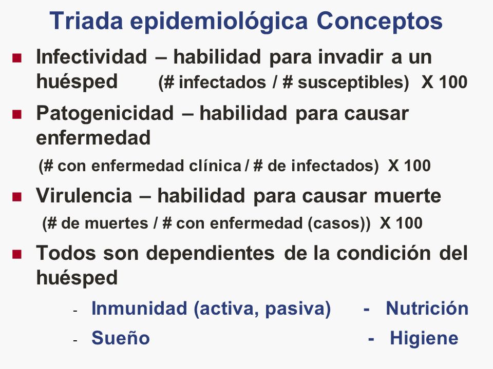 Triada epidemiológica Conceptos