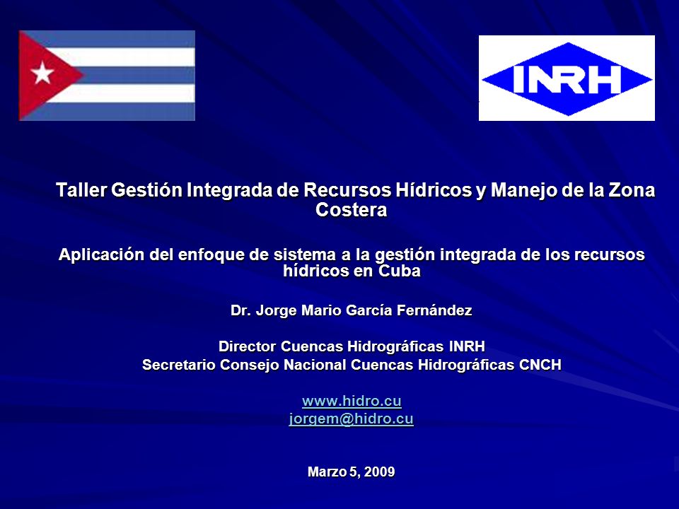 Taller Gestión Integrada de Recursos Hídricos y Manejo de la Zona Costera