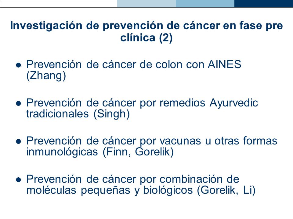 Investigación de prevención de cáncer en fase pre clínica (2)