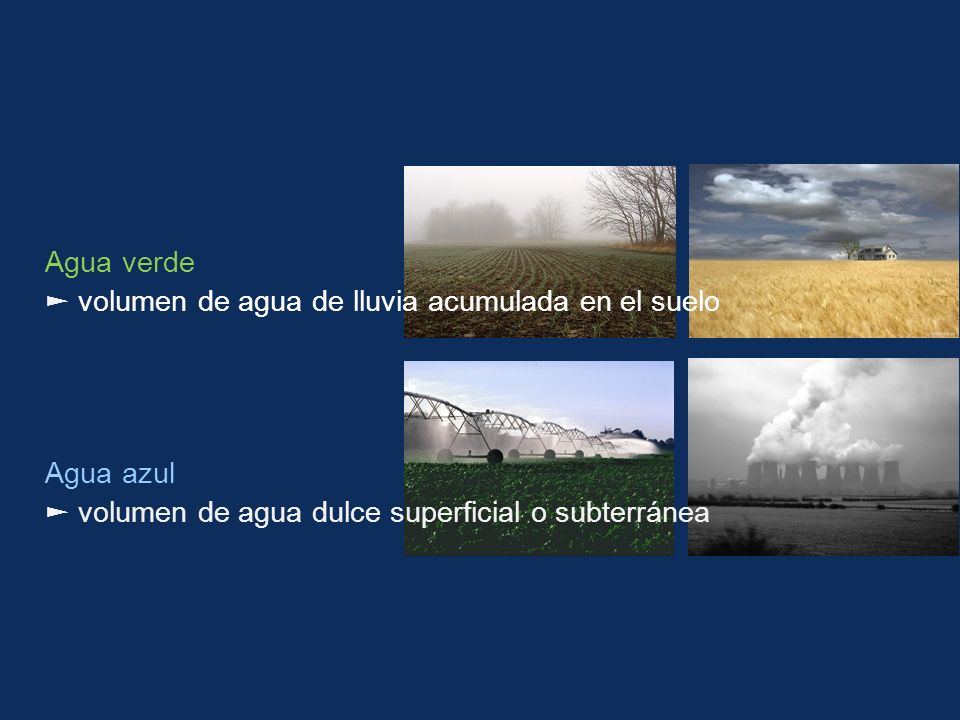 Agua verde ► volumen de agua de lluvia acumulada en el suelo.
