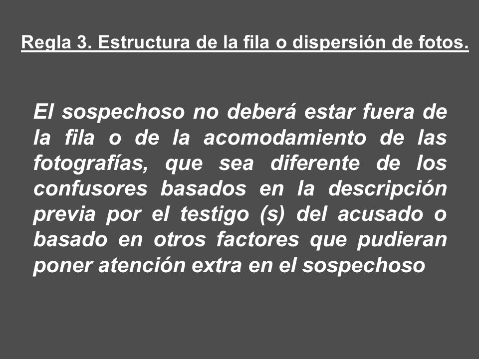 Regla 3. Estructura de la fila o dispersión de fotos.