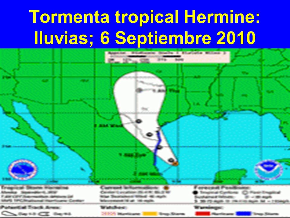 Tormenta tropical Hermine: lluvias; 6 Septiembre 2010