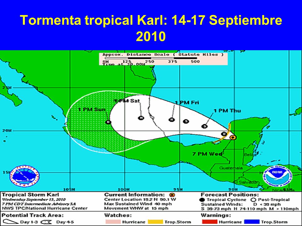 Tormenta tropical Karl: Septiembre 2010