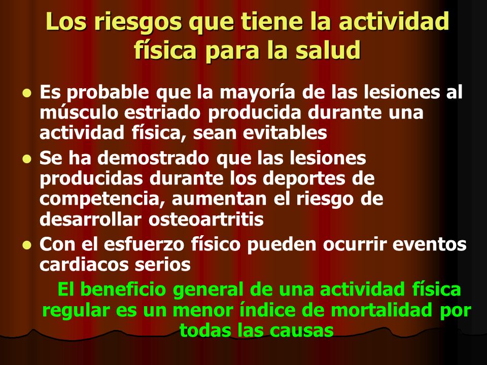 Los riesgos que tiene la actividad física para la salud