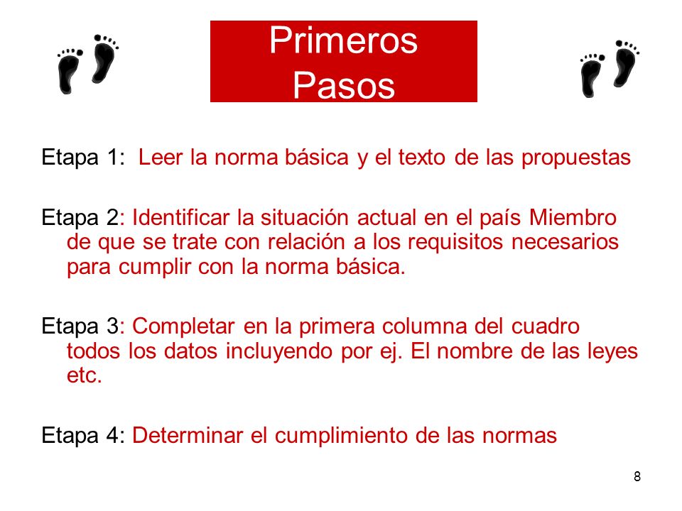 Primeros Pasos Etapa 1: Leer la norma básica y el texto de las propuestas.