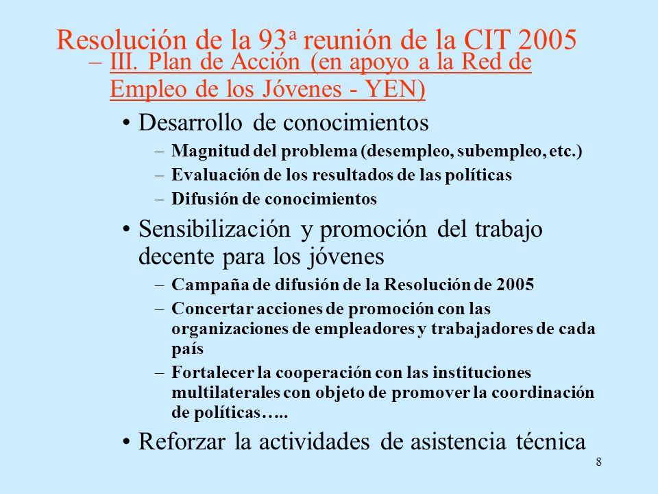 Resolución de la 93a reunión de la CIT 2005