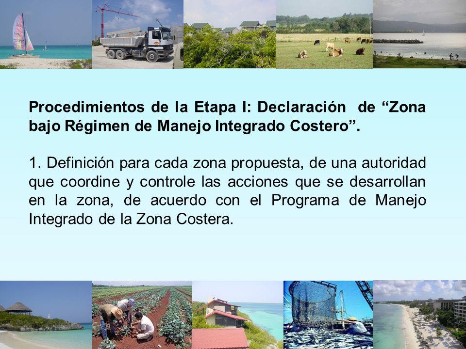 Procedimientos de la Etapa I: Declaración de Zona bajo Régimen de Manejo Integrado Costero .