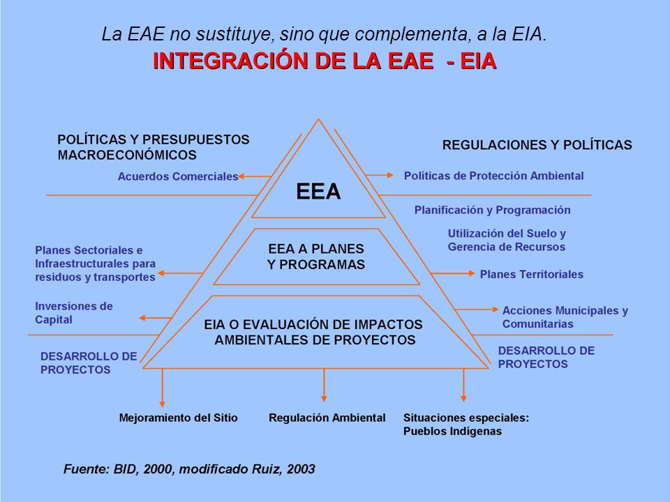 La EAE no sustituye, sino que complementa, a la EIA.
