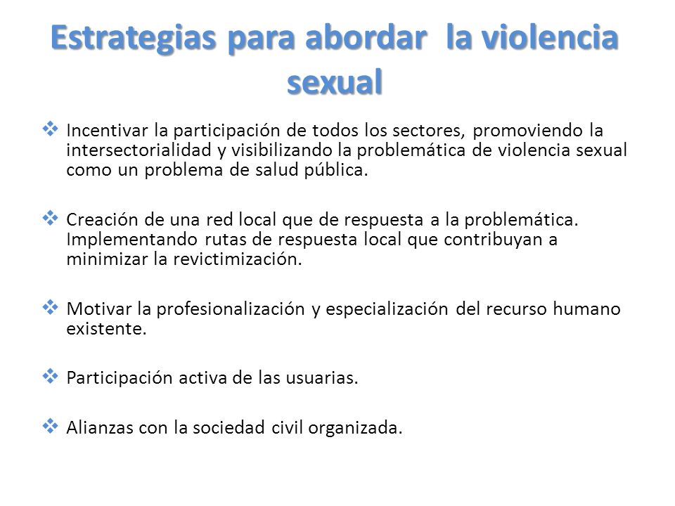 Estrategias para abordar la violencia sexual
