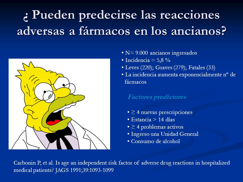 ¿ Pueden predecirse las reacciones adversas a fármacos en los ancianos