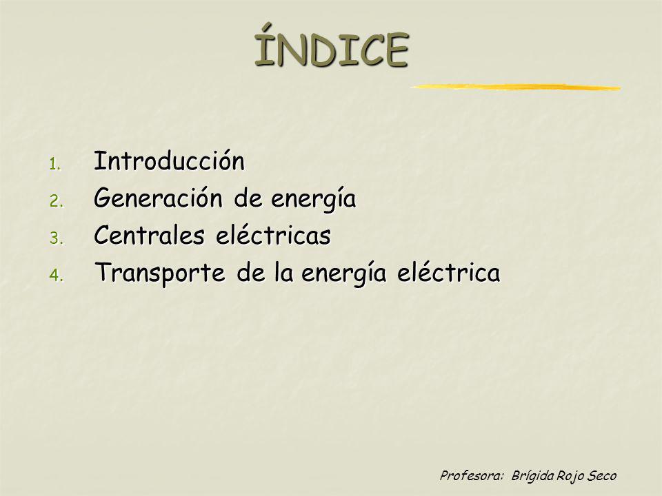 ÍNDICE Introducción Generación de energía Centrales eléctricas