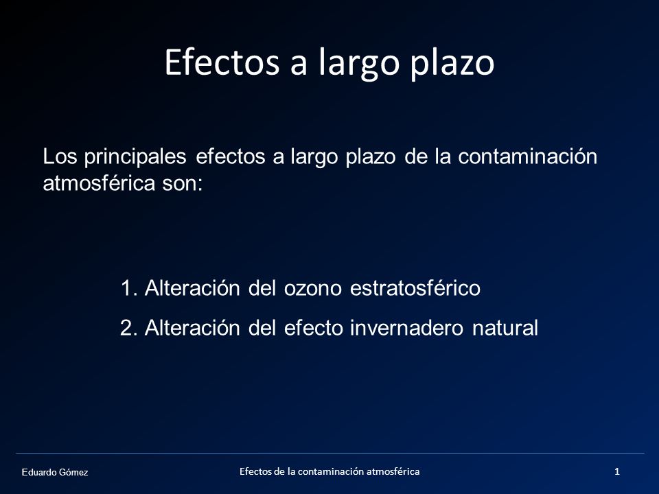 Efectos de la contaminación atmosférica