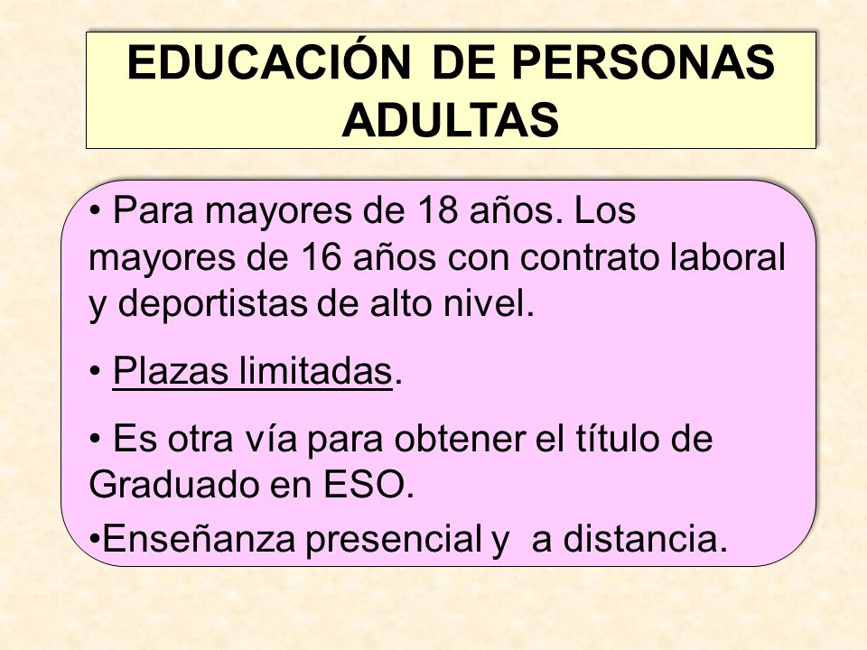 EDUCACIÓN DE PERSONAS ADULTAS