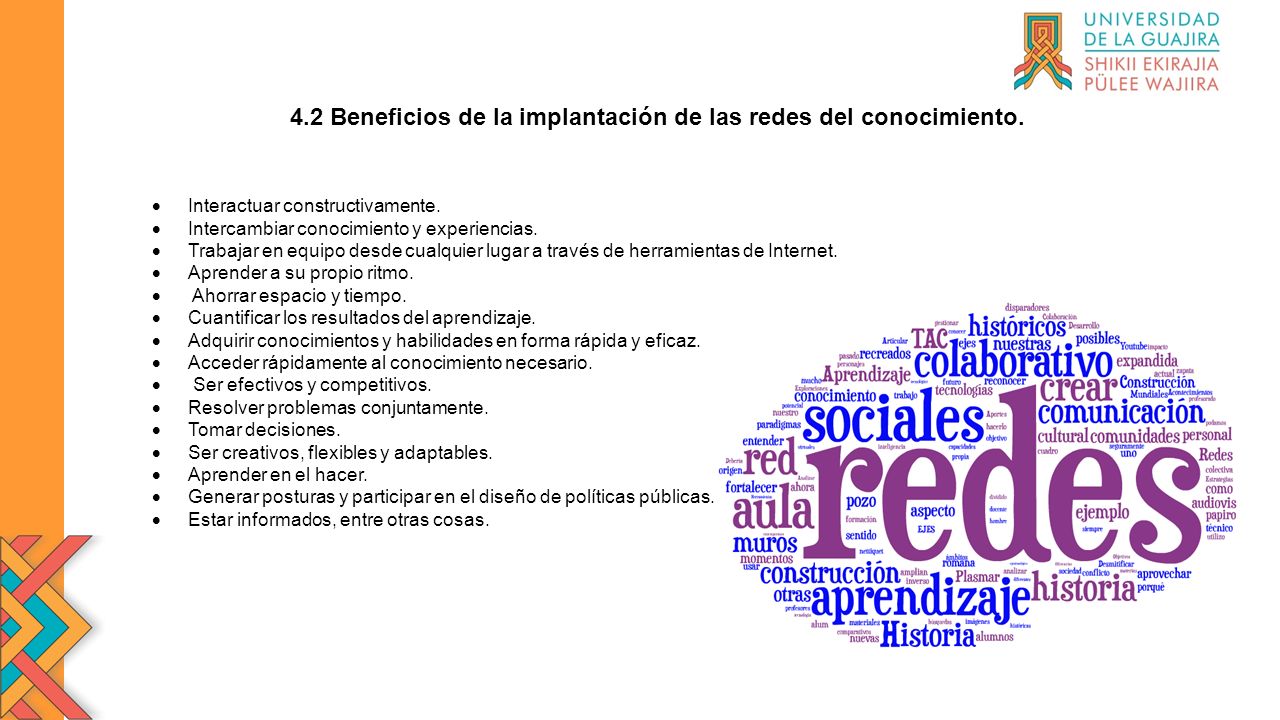 4.2 Beneficios de la implantación de las redes del conocimiento.
