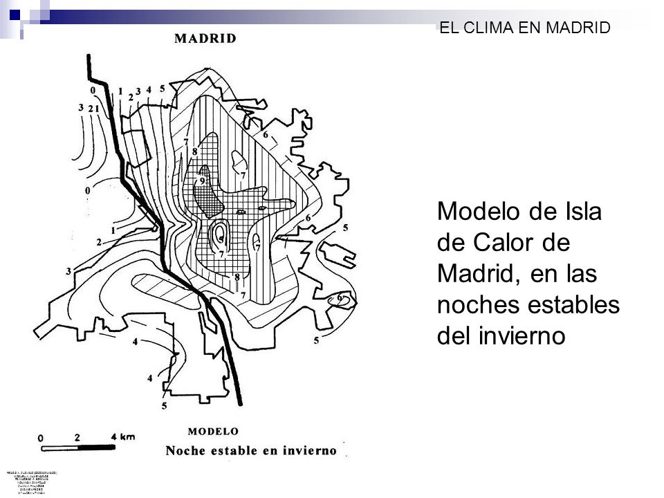 Modelo de Isla de Calor de Madrid, en las noches estables del invierno