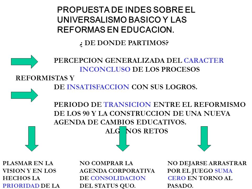 PROPUESTA DE INDES SOBRE EL. UNIVERSALISMO BASICO Y LAS