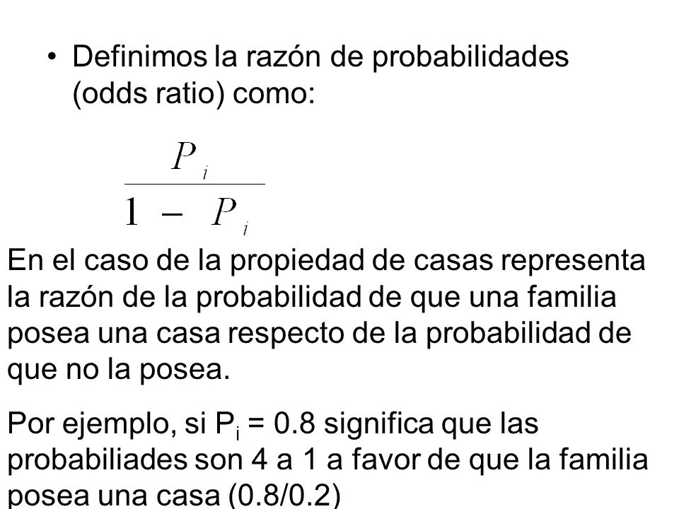 Definimos la razón de probabilidades (odds ratio) como: