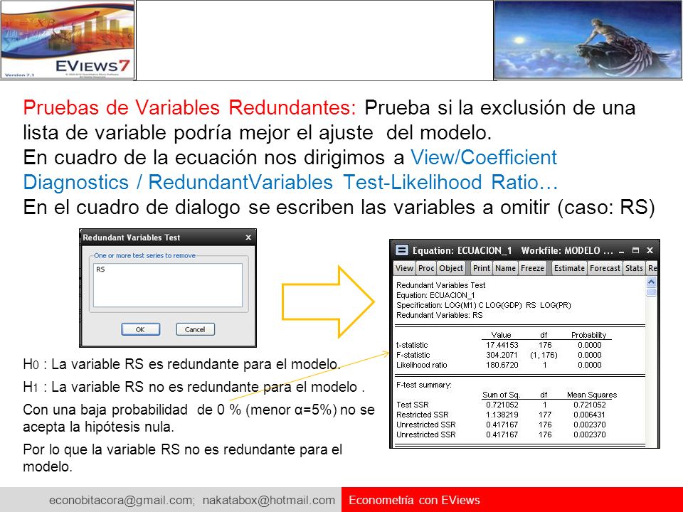 En el cuadro de dialogo se escriben las variables a omitir (caso: RS)
