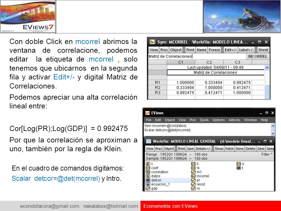 Podemos apreciar una alta correlación lineal entre: