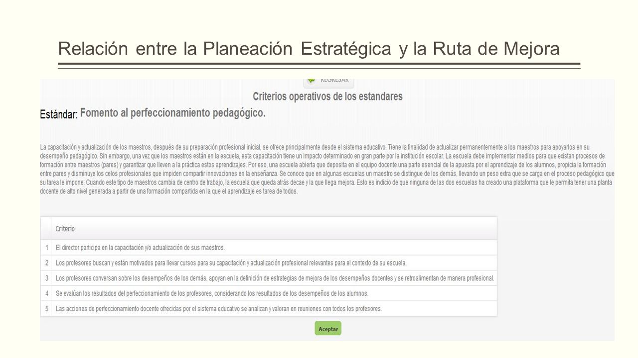 Relación entre la Planeación Estratégica y la Ruta de Mejora