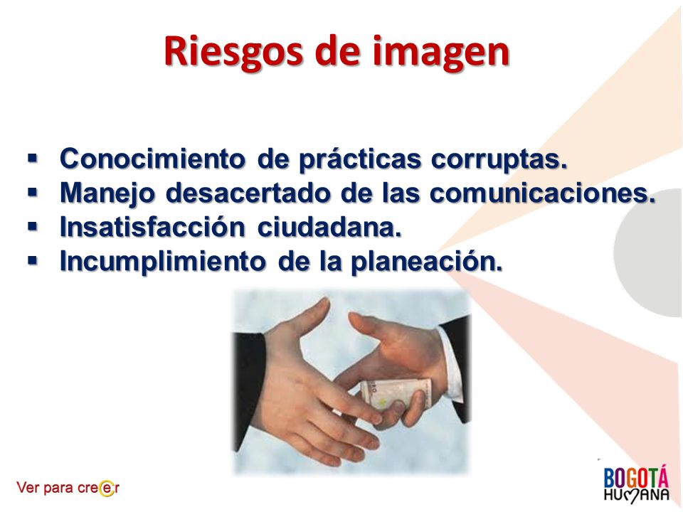 Riesgos de imagen Conocimiento de prácticas corruptas.