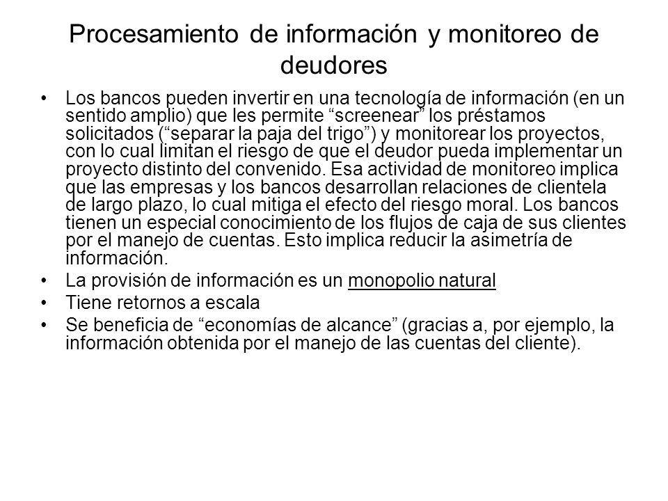 Procesamiento de información y monitoreo de deudores