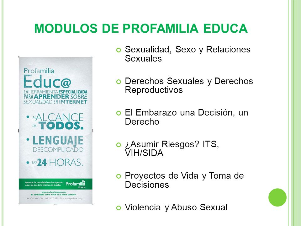 MODULOS DE PROFAMILIA EDUCA
