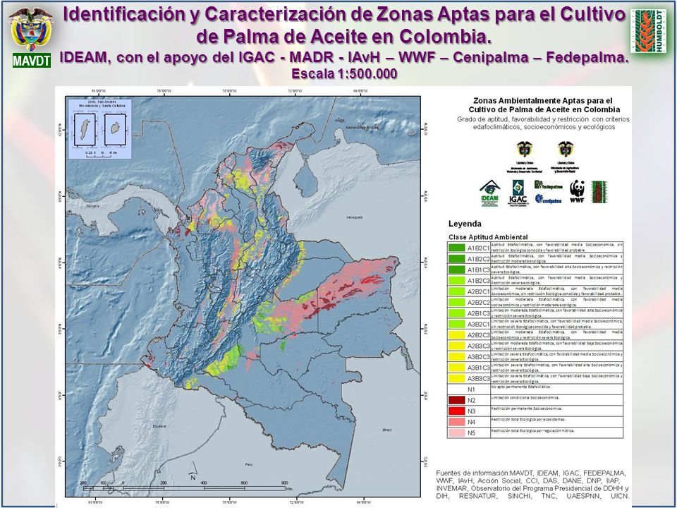 Identificación y Caracterización de Zonas Aptas para el Cultivo de Palma de Aceite en Colombia.