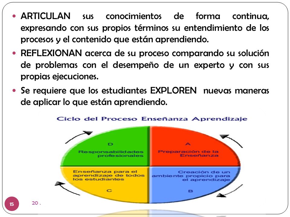 ARTICULAN sus conocimientos de forma continua, expresando con sus propios términos su entendimiento de los procesos y el contenido que están aprendiendo.