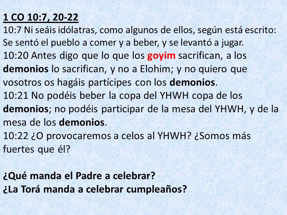 ¿Qué manda el Padre a celebrar ¿La Torá manda a celebrar cumpleaños