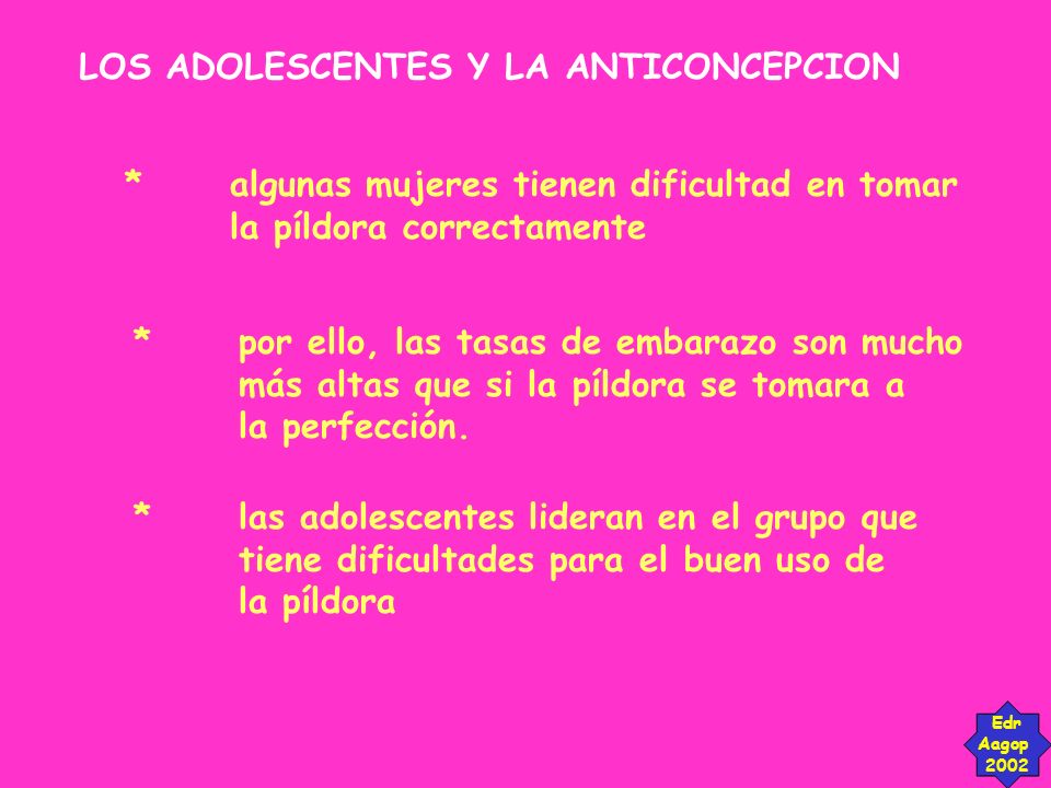 LOS ADOLESCENTES Y LA ANTICONCEPCION