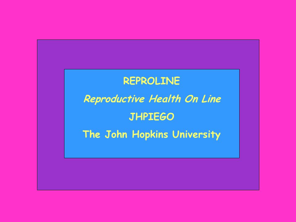 Reproductive Health On Line The John Hopkins University