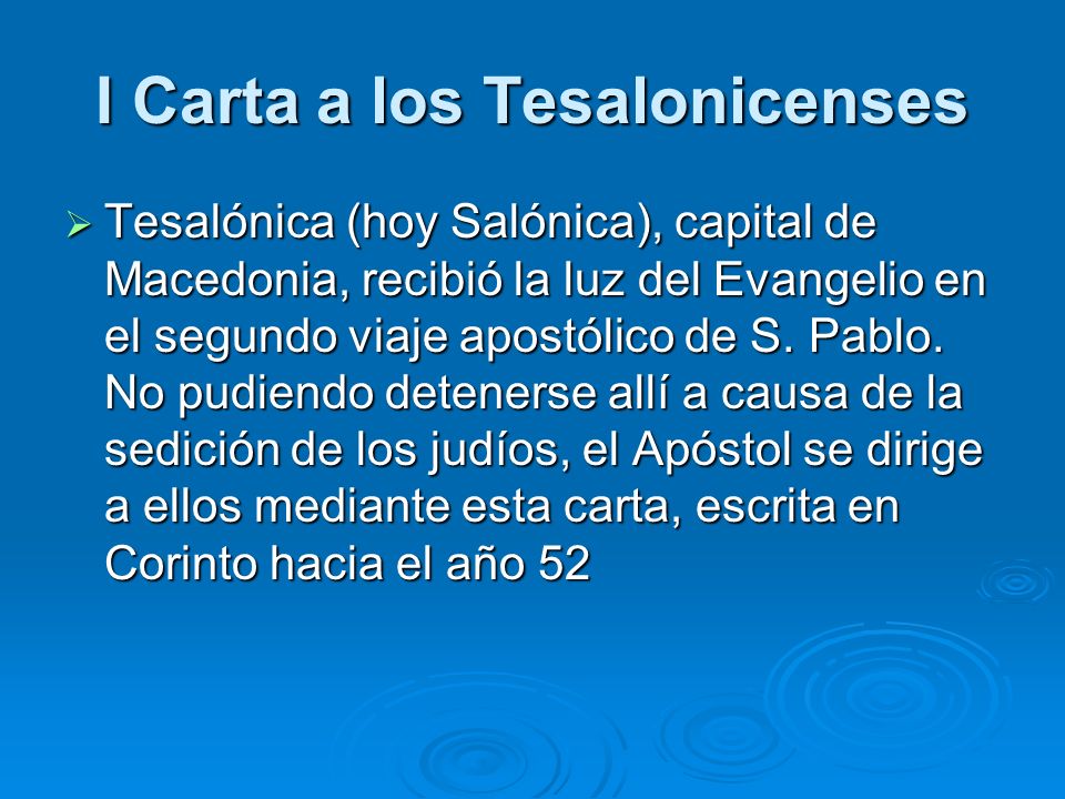 I Carta a los Tesalonicenses