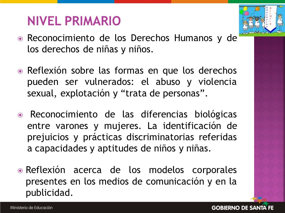 NIVEL PRIMARIO Reconocimiento de los Derechos Humanos y de los derechos de niñas y niños.