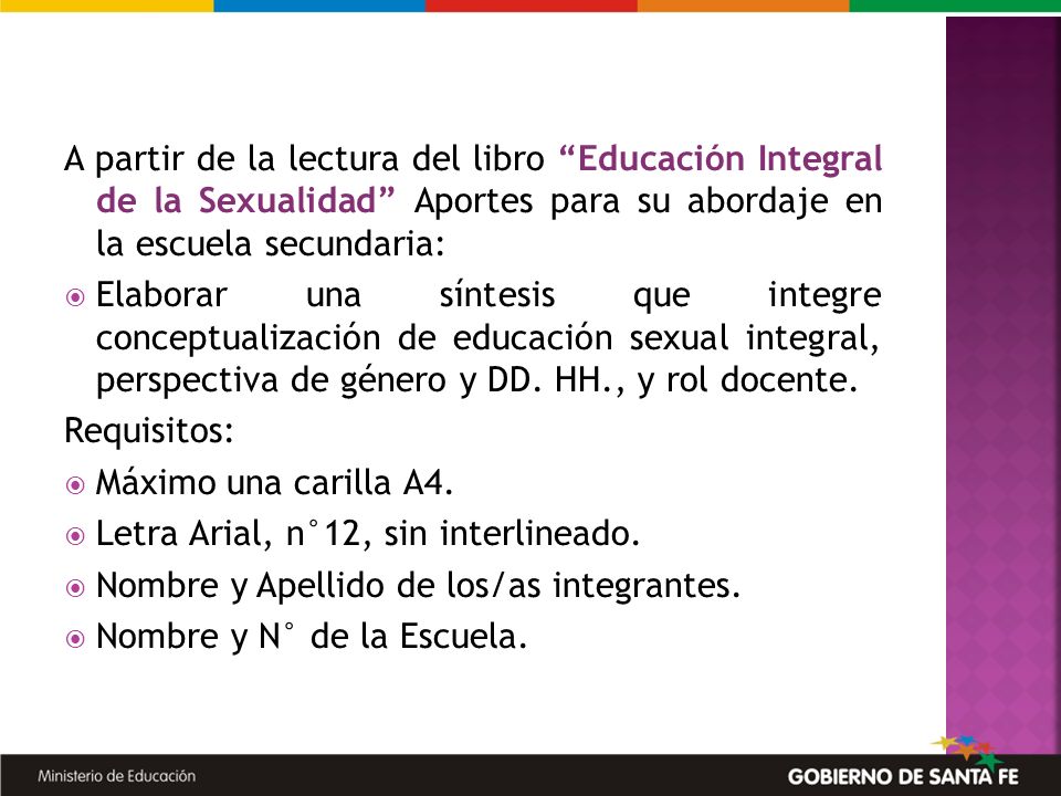 A partir de la lectura del libro Educación Integral de la Sexualidad Aportes para su abordaje en la escuela secundaria: