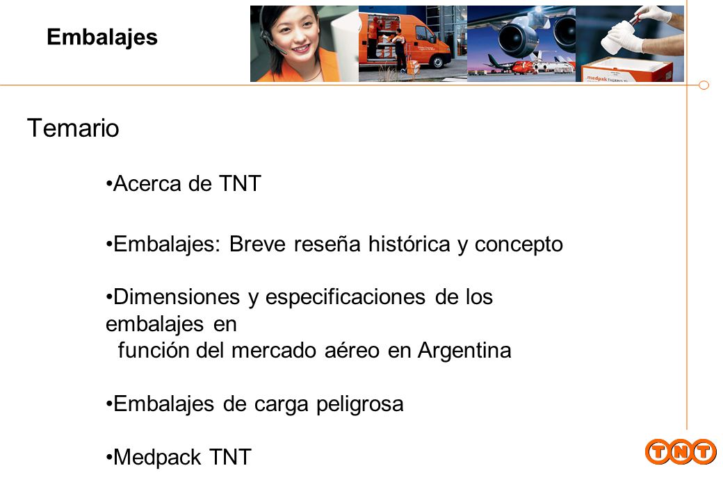 Temario Embalajes Acerca de TNT