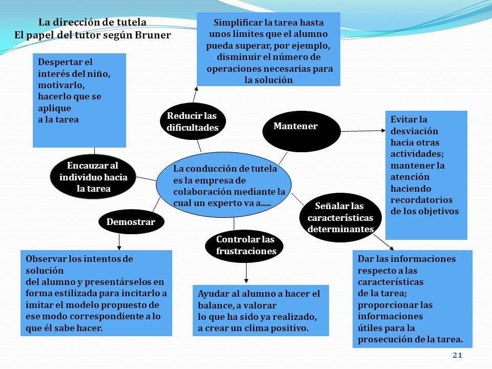 La dirección de tutela El papel del tutor según Bruner