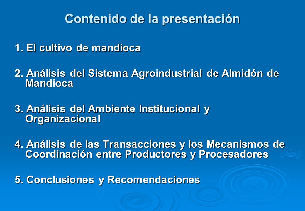 Contenido de la presentación