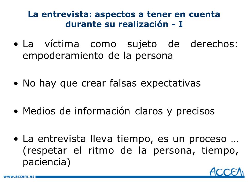 La entrevista: aspectos a tener en cuenta durante su realización - I