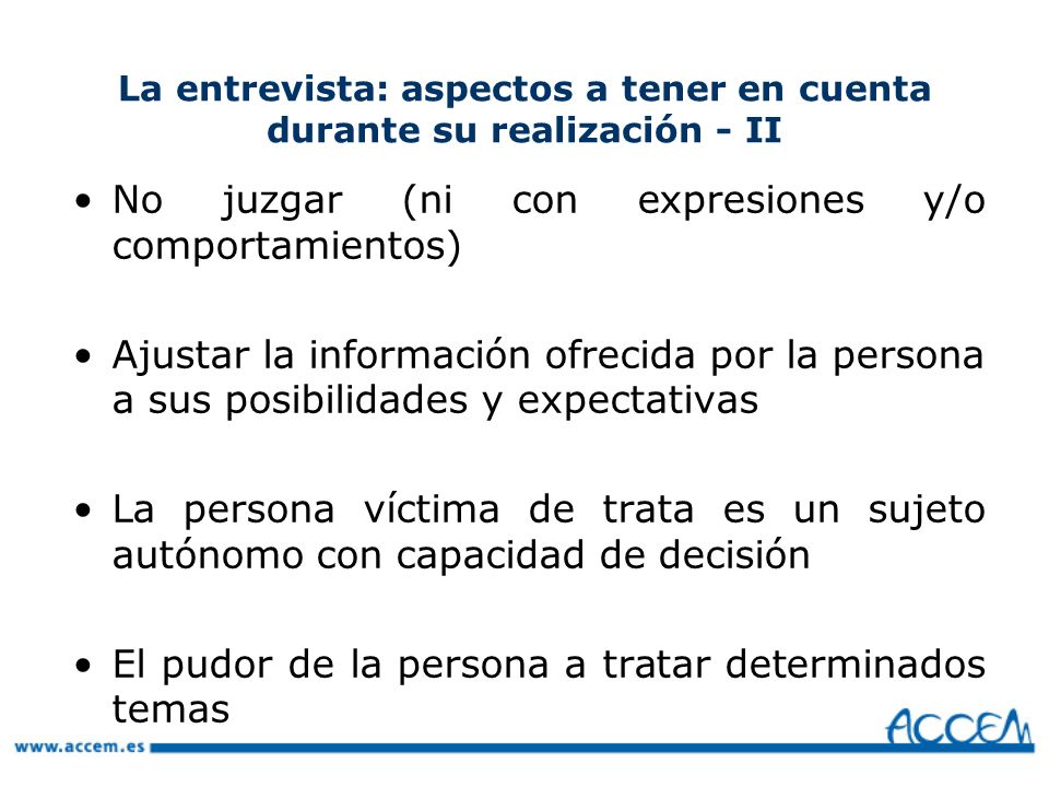 La entrevista: aspectos a tener en cuenta durante su realización - II