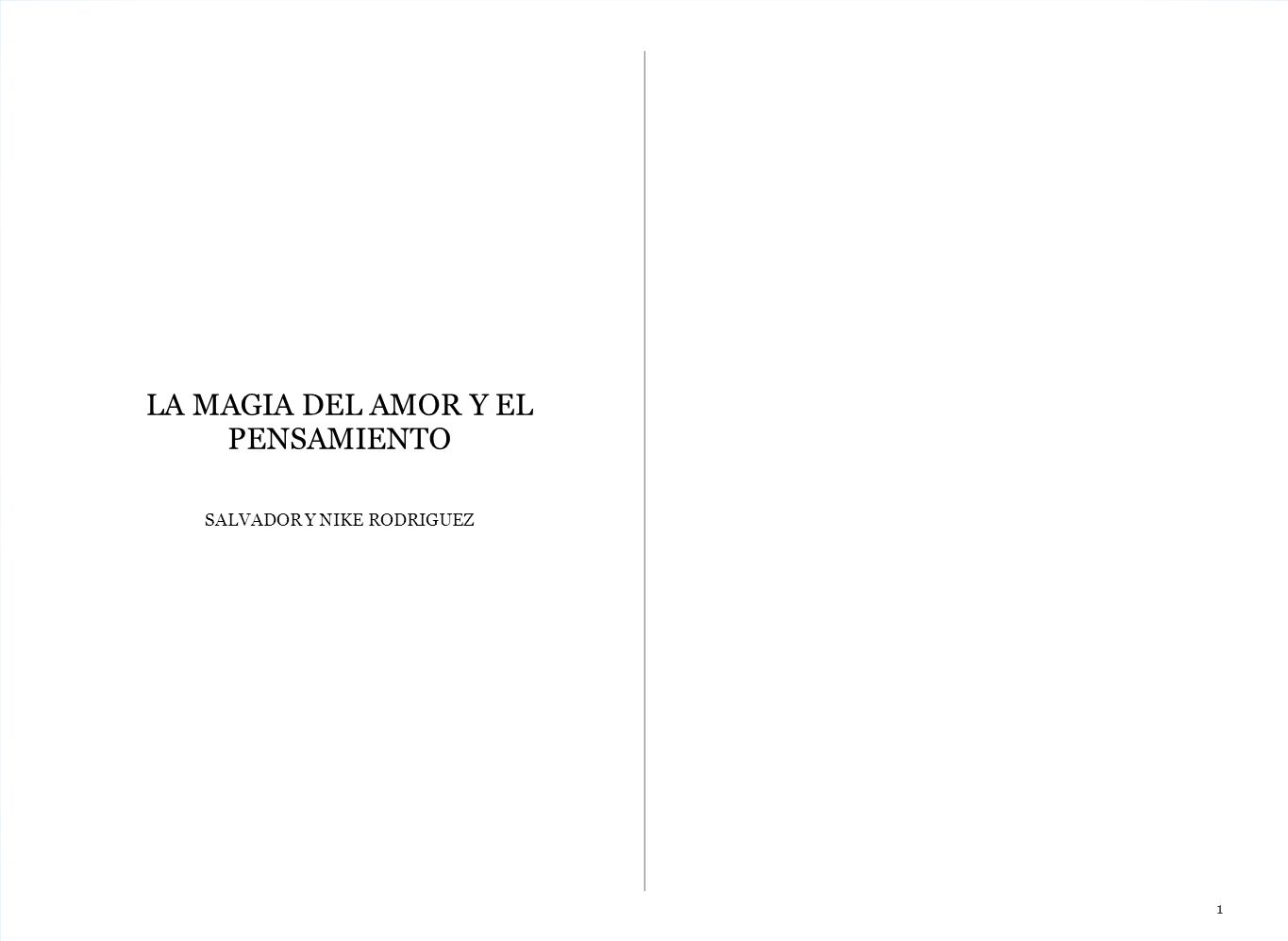 LA MAGIA DEL AMOR Y EL PENSAMIENTO SALVADOR Y NIKE RODRIGUEZ 1