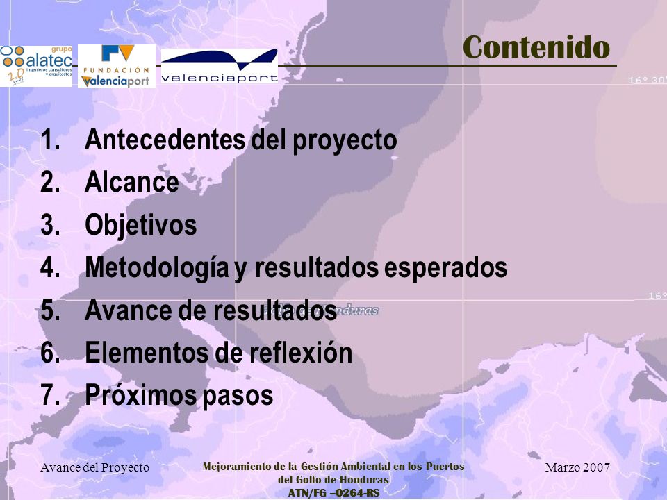 Contenido Antecedentes del proyecto Alcance Objetivos