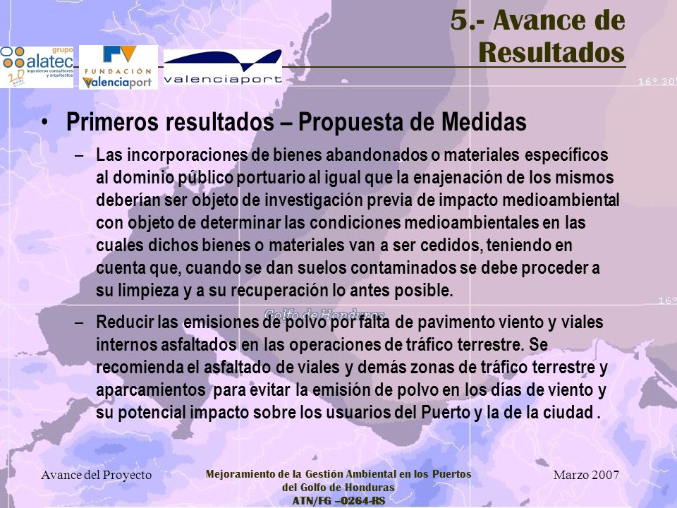 5.- Avance de Resultados Primeros resultados – Propuesta de Medidas