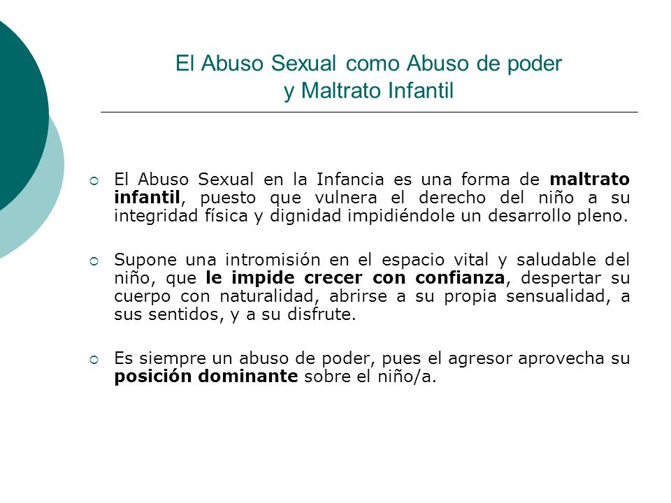 El Abuso Sexual como Abuso de poder y Maltrato Infantil