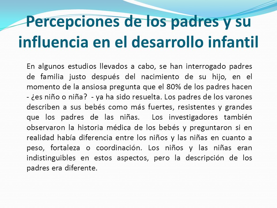 Percepciones de los padres y su influencia en el desarrollo infantil