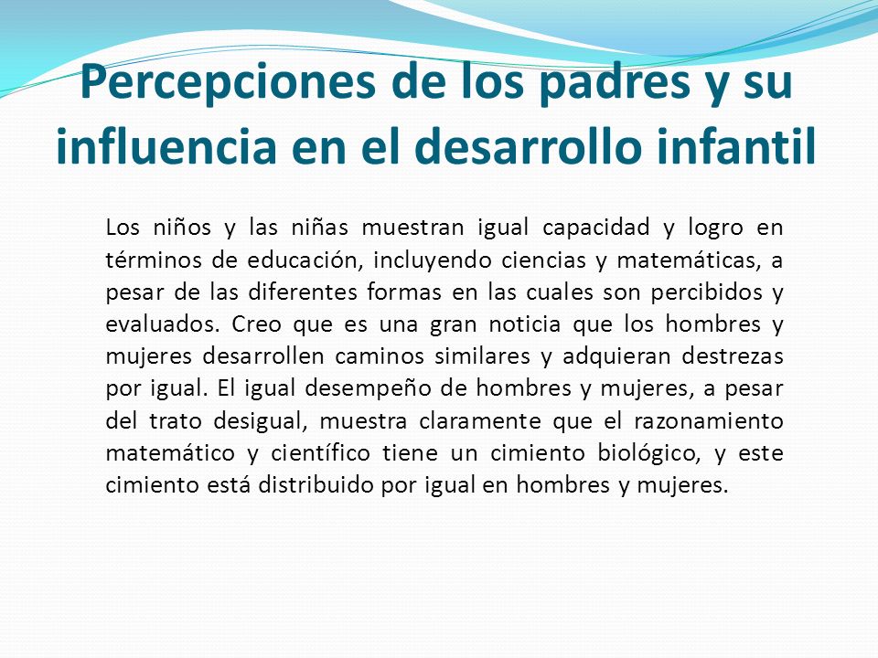 Percepciones de los padres y su influencia en el desarrollo infantil