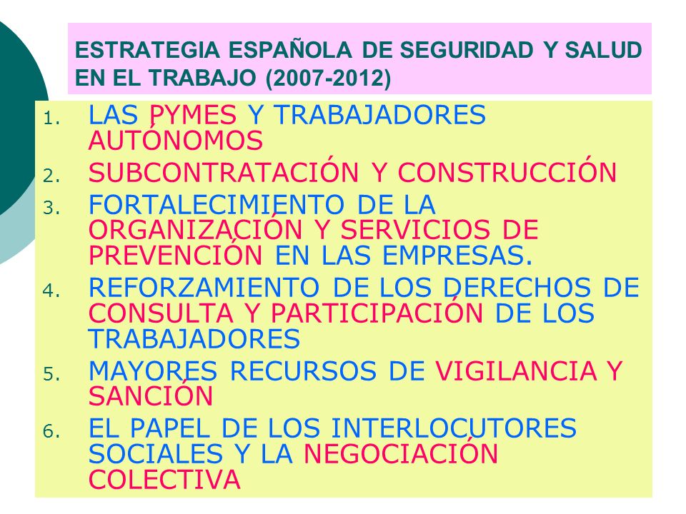 ESTRATEGIA ESPAÑOLA DE SEGURIDAD Y SALUD EN EL TRABAJO ( )
