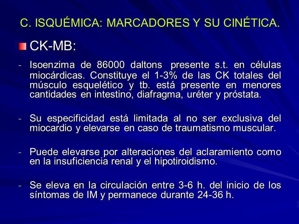 C. ISQUÉMICA: MARCADORES Y SU CINÉTICA.